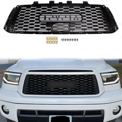 TRD PRO Grille For Toyota Tundra 2010-2013 Front Bumper Replacement Honeycomb Black Grill W/ TOYOTA Letter