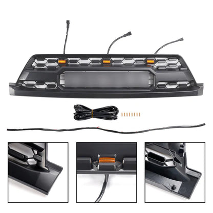 Aftermarket TRD Pro Style Black Front Grille w/ LED for Toyota 4Runner 2002–2005