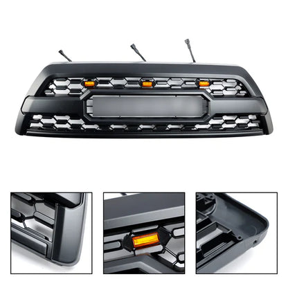 Aftermarket TRD Pro Style Black Front Grille w/ LED for Toyota 4Runner 2006–2009