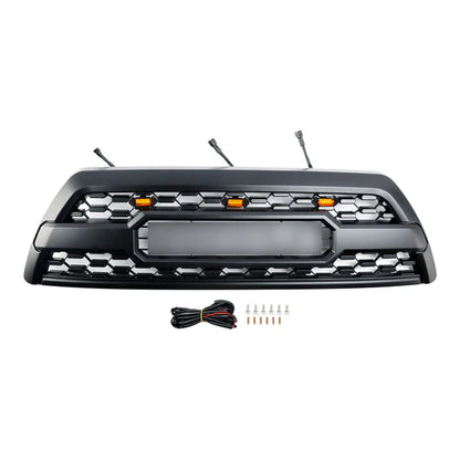 Aftermarket TRD Pro Style Black Front Grille w/ LED for Toyota 4Runner 2006–2009