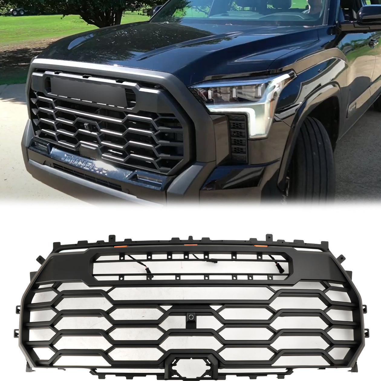 Toyota Tundra | TRD Pro Grille | 2022-2026 | Matte Black Front Bumper Grill W/ LED Light & TOYOTA Letter