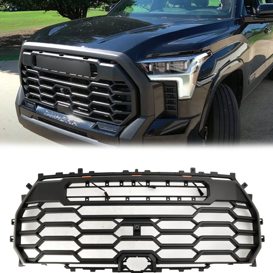 Toyota Tundra | TRD Pro Grille | 2022-2026 | Matte Black Front Bumper Grill W/ LED Light & TOYOTA Letter