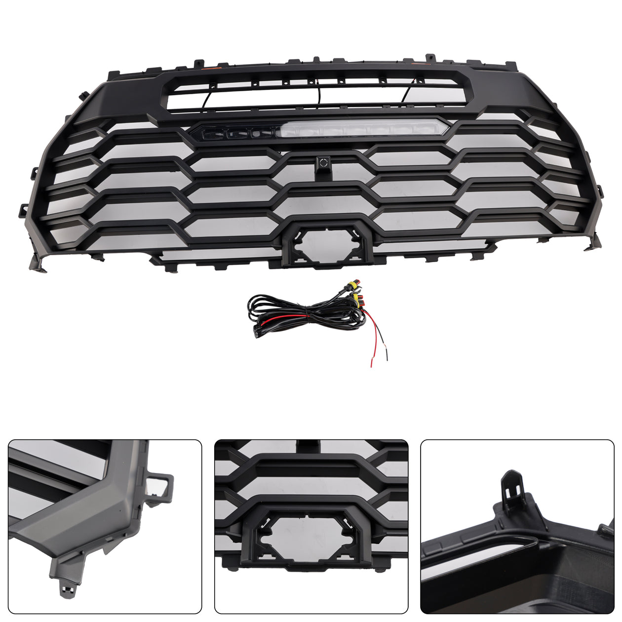 Toyota Tundra | TRD Pro Grille | 2022-2026 | Matte Black Front Bumper Grill W/ LED Light & TOYOTA Letter