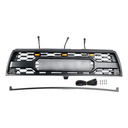 Aftermarket TRD Pro Style Matte Black Front Grille w/ LED for Toyota 4Runner 1996–2002