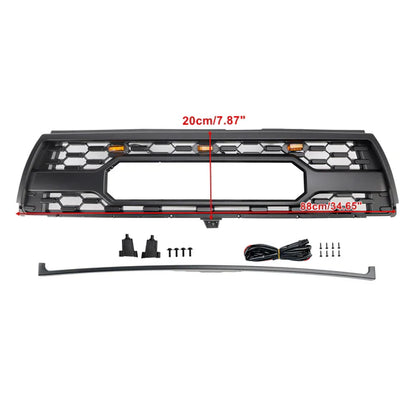 1996-2002 Toyota 4Runner TRD PRO Style Front Bumper Grill Matte Black Grille W/ LED Light & TOYOTA Letter