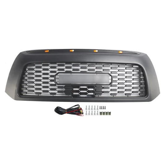 Aftermarket TRD Pro Style Matte Black Front Grille w/ LED & Letters for Toyota Tundra 2006–2009