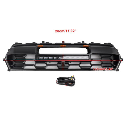 2024-2026 Toyota Tacoma TRD PRO Style Front Bumper Grill Black Grille With LED & Light Bar & TOYOTA Letter