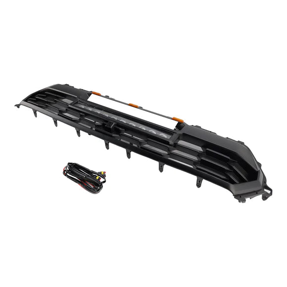 2024-2026 Toyota Tacoma TRD PRO Style Front Bumper Grill Black Grille With LED & Light Bar & TOYOTA Letter