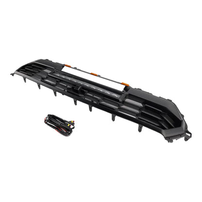 2024-2026 Toyota Tacoma TRD PRO Style Front Bumper Grill Black Grille With LED & Light Bar & TOYOTA Letter