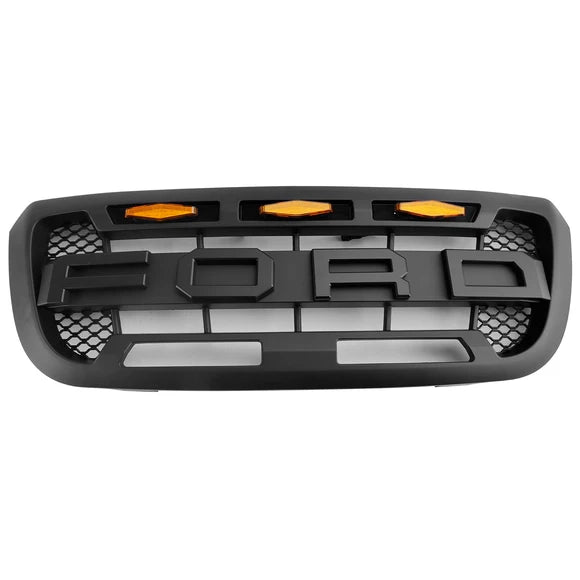 Aftermarket Raptor Style Matte Black Front Grille w/ LED for Ford Ranger 2004–2011