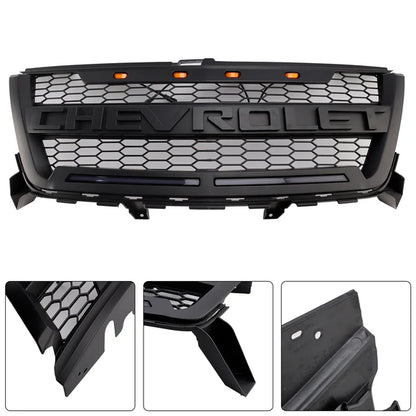 Aftermarket Honeycomb Mesh Black Front Grille w/ LED for Chevrolet Colorado 2016–2020