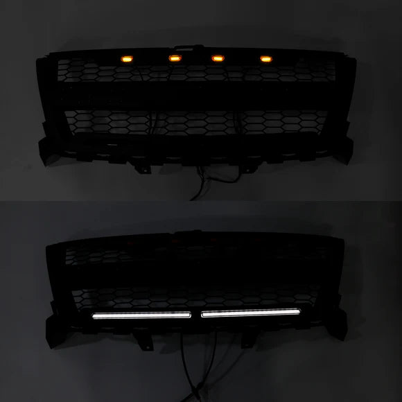 Aftermarket Honeycomb Mesh Black Front Grille w/ LED for Chevrolet Colorado 2016–2020