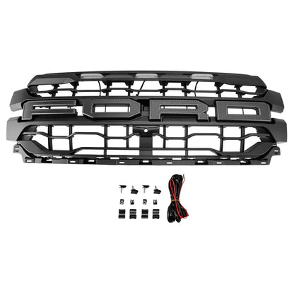Aftermarket Raptor Style Black Front Grille w/ LED for Ford F-150 2024–2025