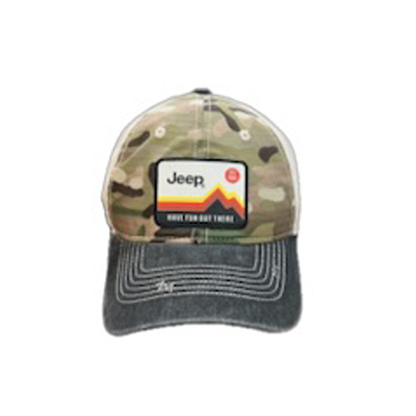 Hat – Jeep Have Fun Out There Patch Garment Washed Trucker