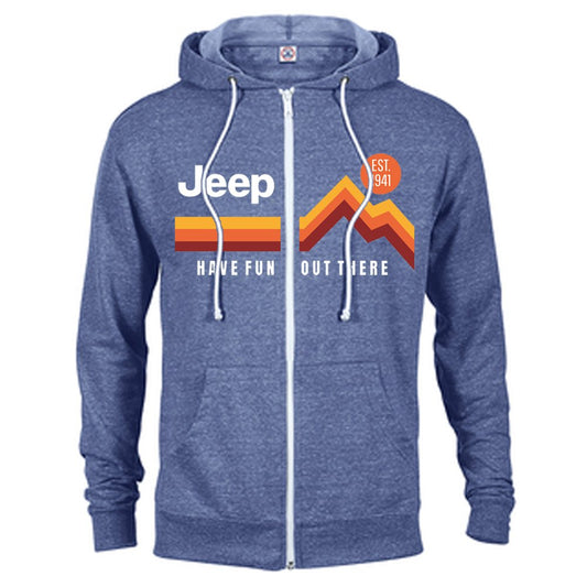 Hoodie – Men’s Jeep® “Have Fun Out There” Zip – Heather Royal
