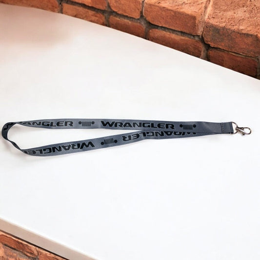 Jeep Wrangler Lanyard – Dark Gray with Black Logo