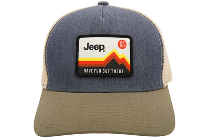 Hat – Jeep  “Have Fun Out There” Trucker Patch – Charcoal/Olive/Khaki