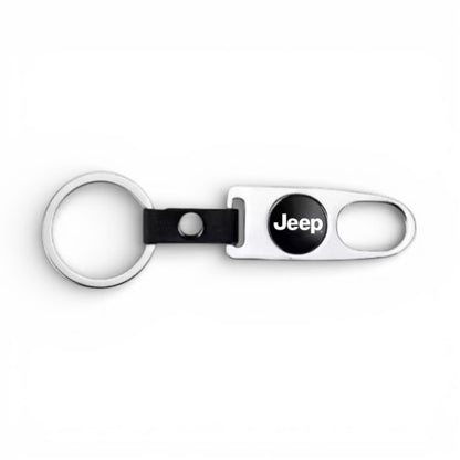 Jeep Keychain & Tire Valve Cap Set Silver Zinc Alloy Chrome Caps Kit