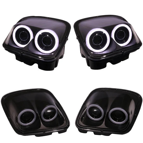 1997-2004 Chevy Corvette C5 Headlights Projector Dual LED Halo Rims