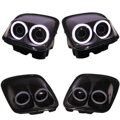 1997-2004 Chevy Corvette C5 Headlights Projector Dual LED Halo Rims