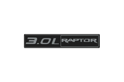 Black and white '3.0L Raptor' decal 