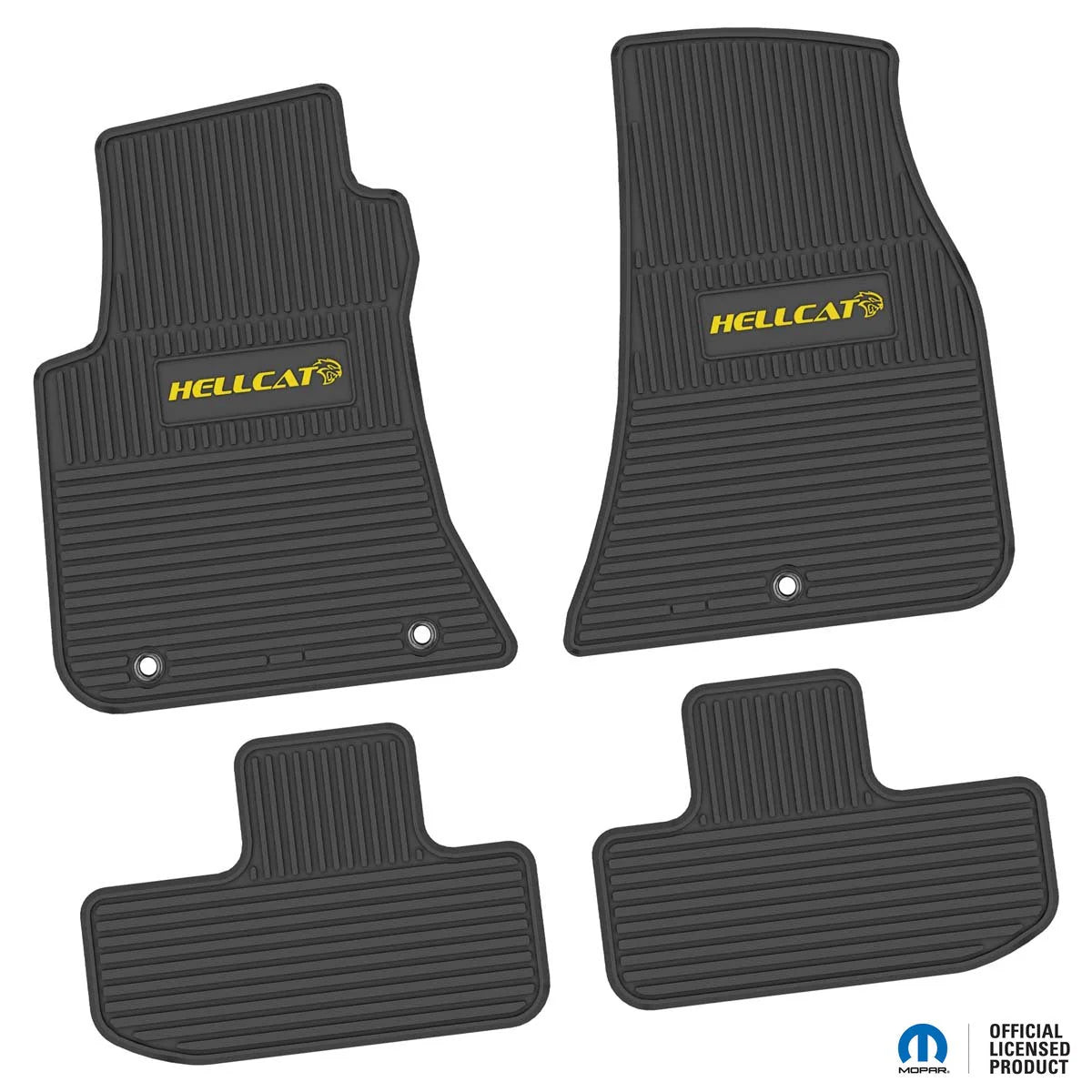 11-24 Dodge Challenger RWD Floor Mats (4pc) w/ Hellcat Logo