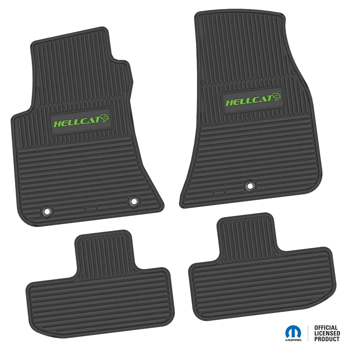 11-24 Dodge Challenger RWD Floor Mats (4pc) w/ Hellcat Logo