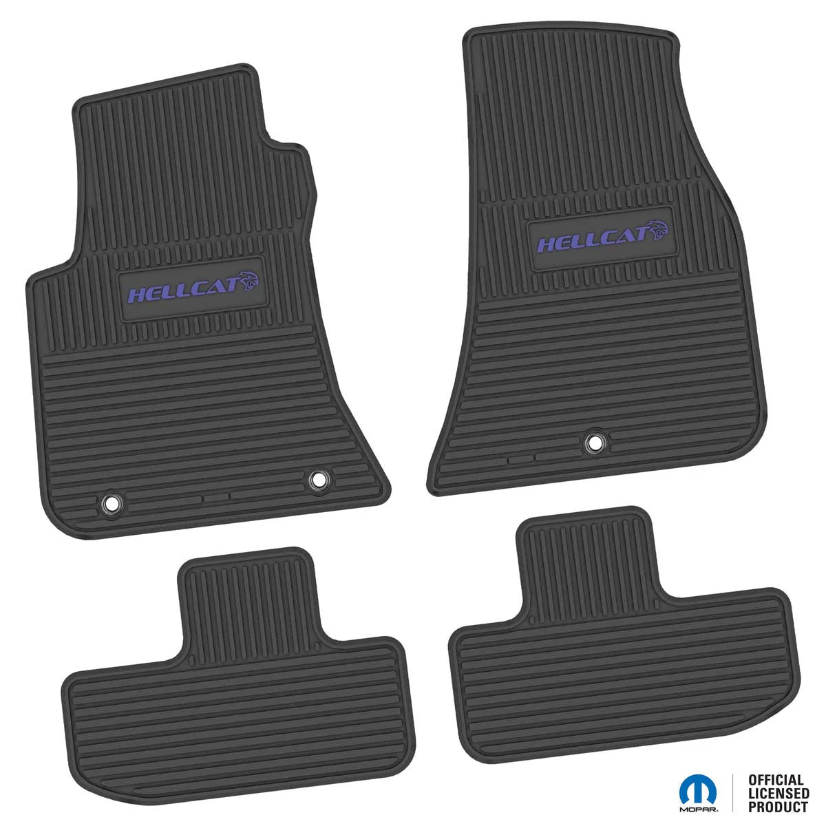 11-24 Dodge Challenger RWD Floor Mats (4pc) w/ Hellcat Logo