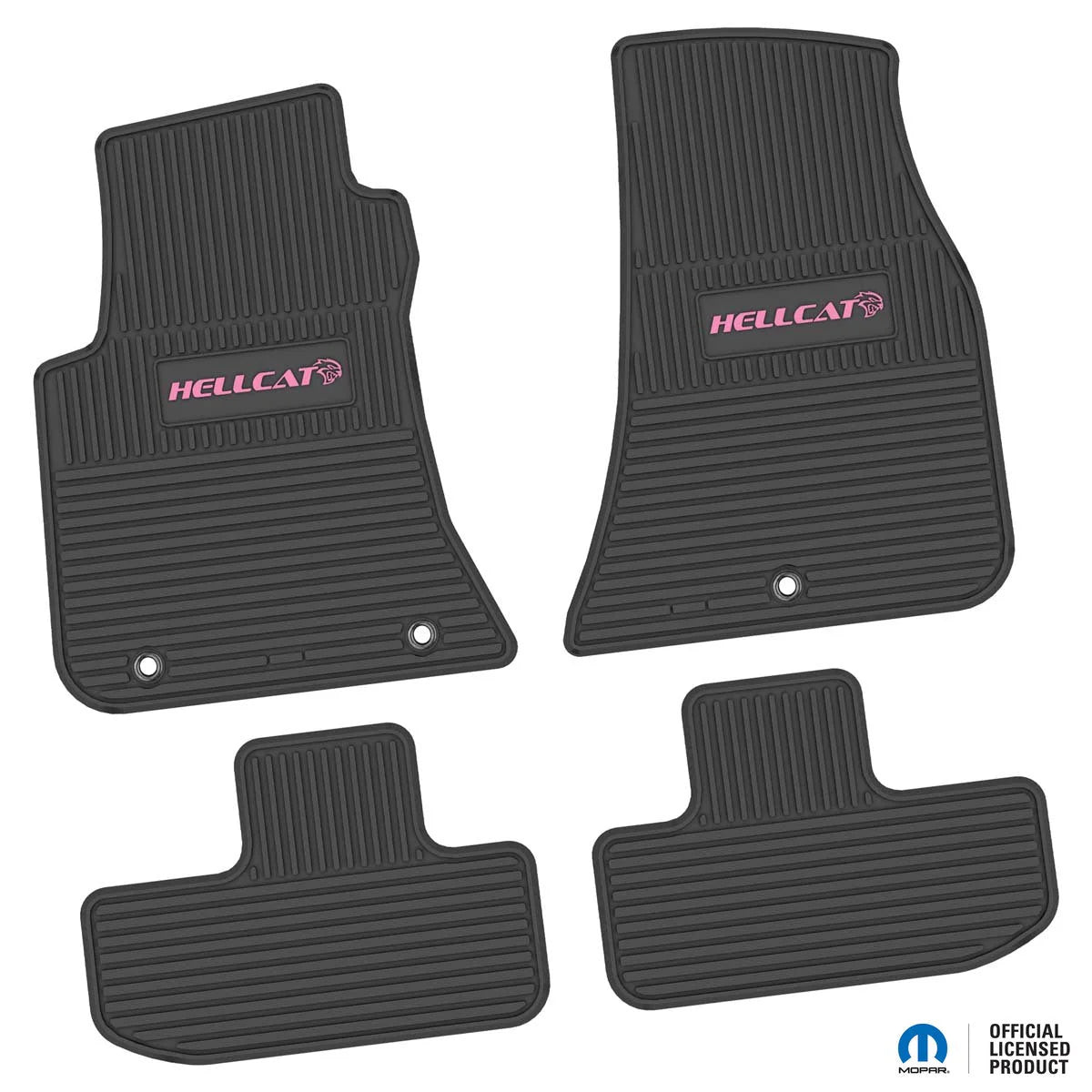 11-24 Dodge Challenger RWD Floor Mats (4pc) w/ Hellcat Logo