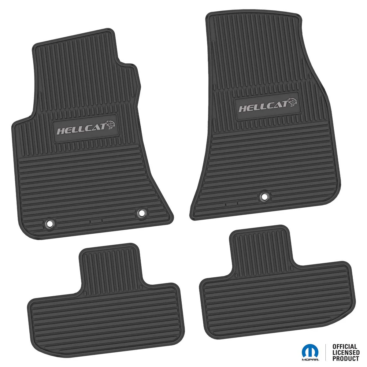 11-24 Dodge Challenger RWD Floor Mats (4pc) w/ Hellcat Logo