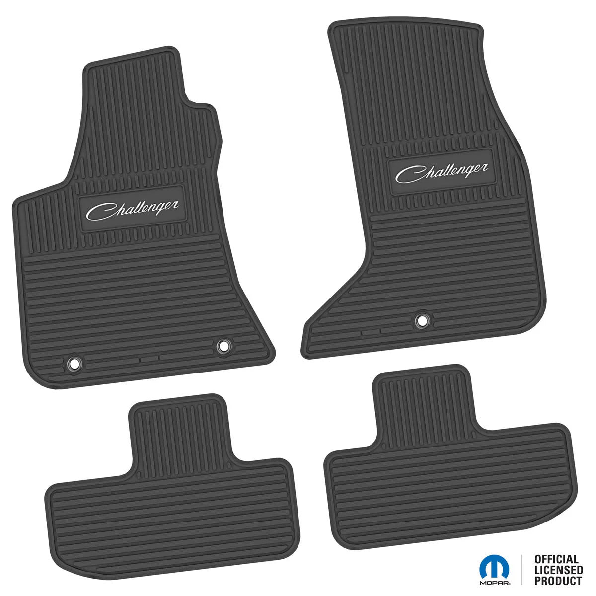 2017–2024 Dodge Challenger AWD Floor Mats (4-Piece) – Challenger Script Logo