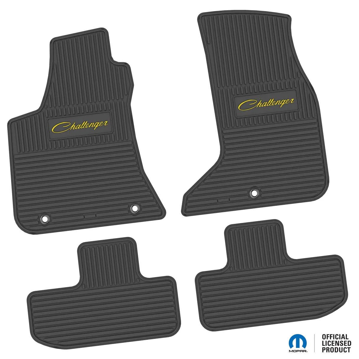 2017–2024 Dodge Challenger AWD Floor Mats (4-Piece) – Challenger Script Logo