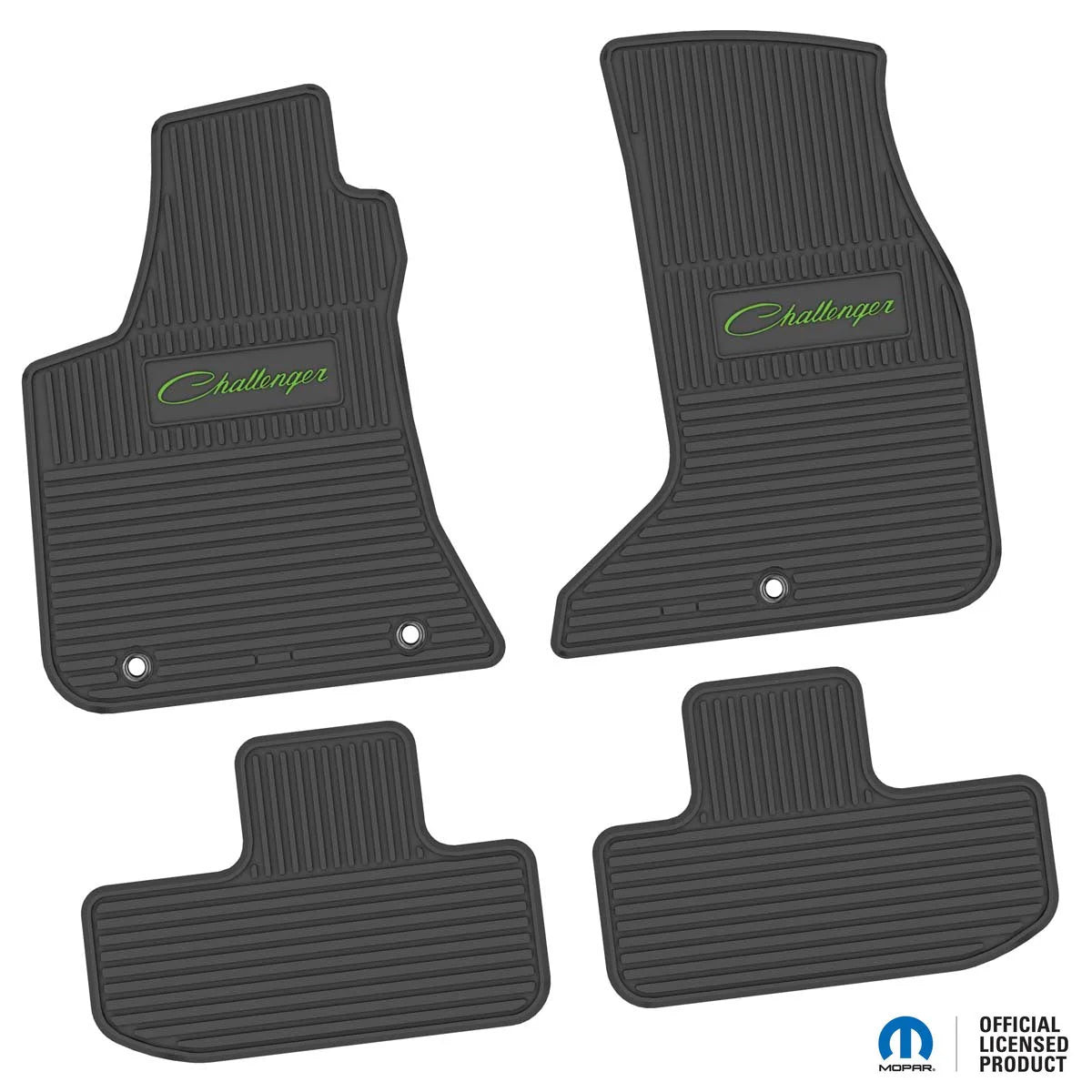 2017–2024 Dodge Challenger AWD Floor Mats (4-Piece) – Challenger Script Logo