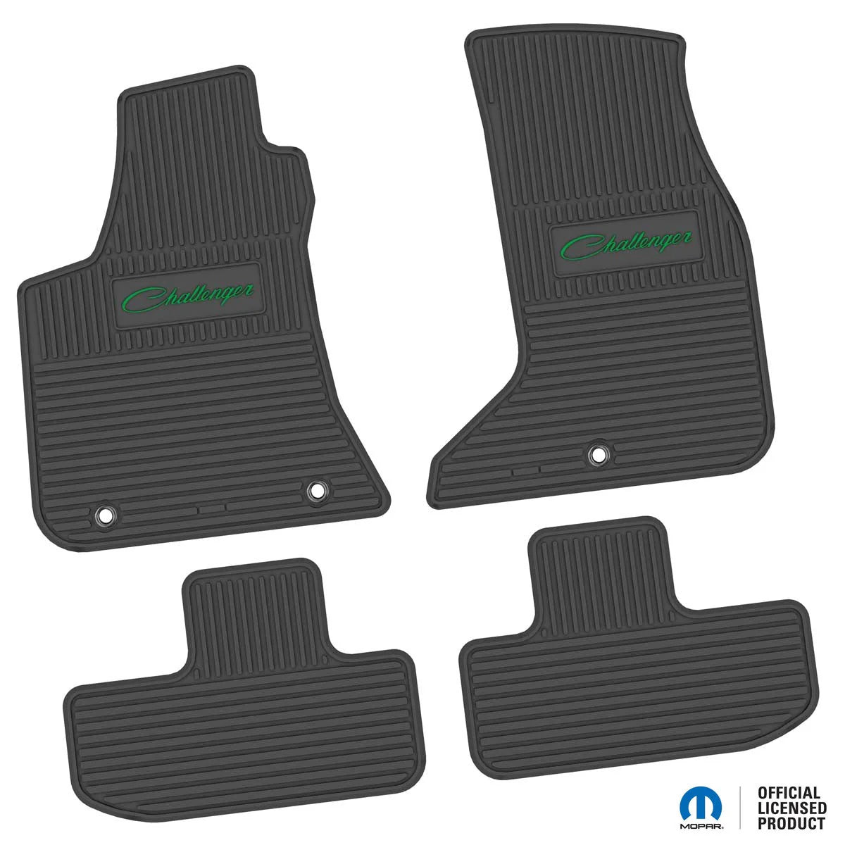 2017–2024 Dodge Challenger AWD Floor Mats (4-Piece) – Challenger Script Logo