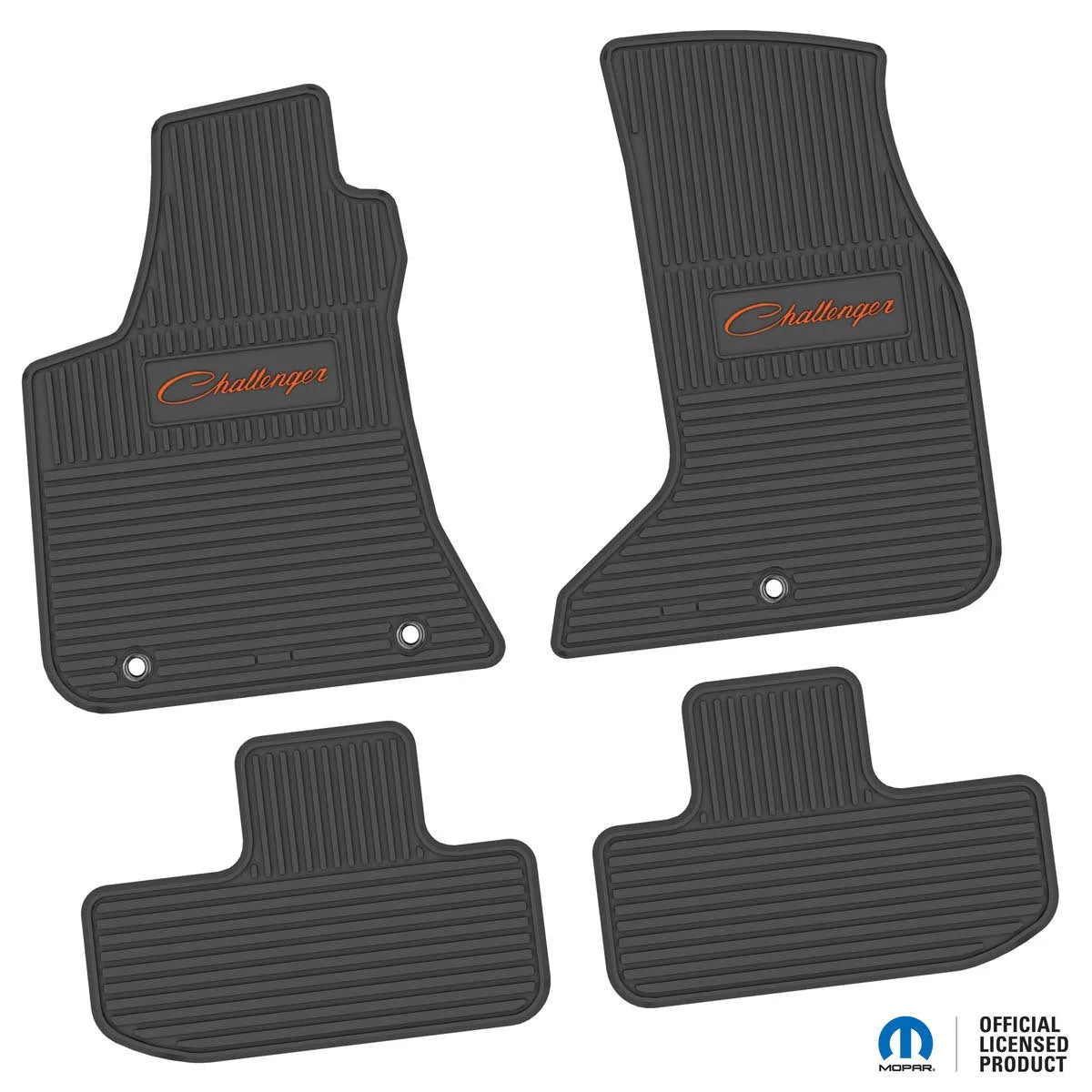 2017–2024 Dodge Challenger AWD Floor Mats (4-Piece) – Challenger Script Logo