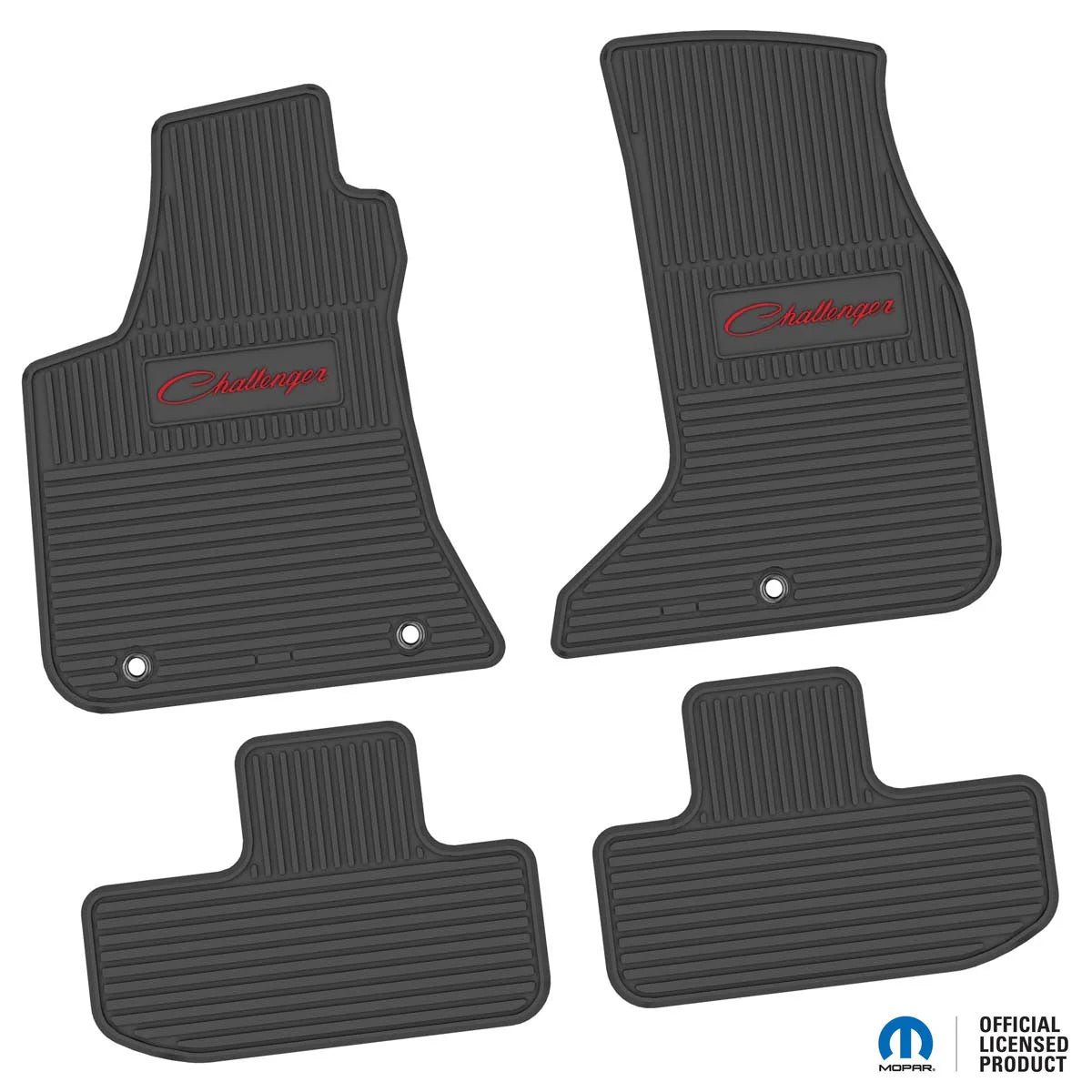 2017–2024 Dodge Challenger AWD Floor Mats (4-Piece) – Challenger Script Logo