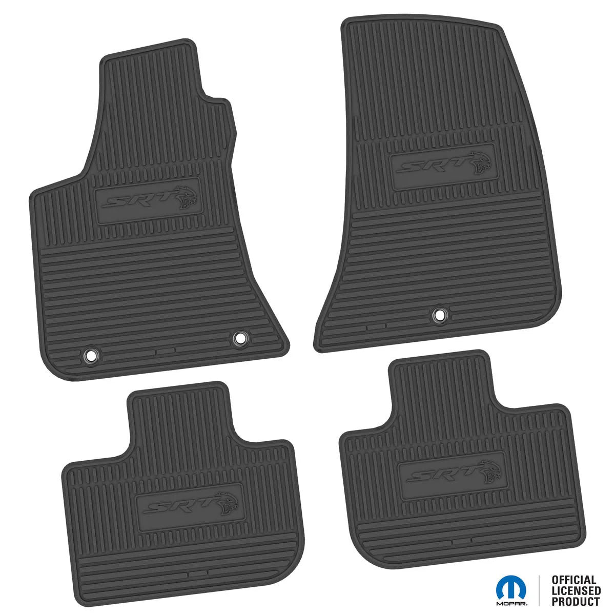 2011–2023 Dodge Charger RWD Custom Floor Mats (4-Piece) w/ SRT Hellcat Logo