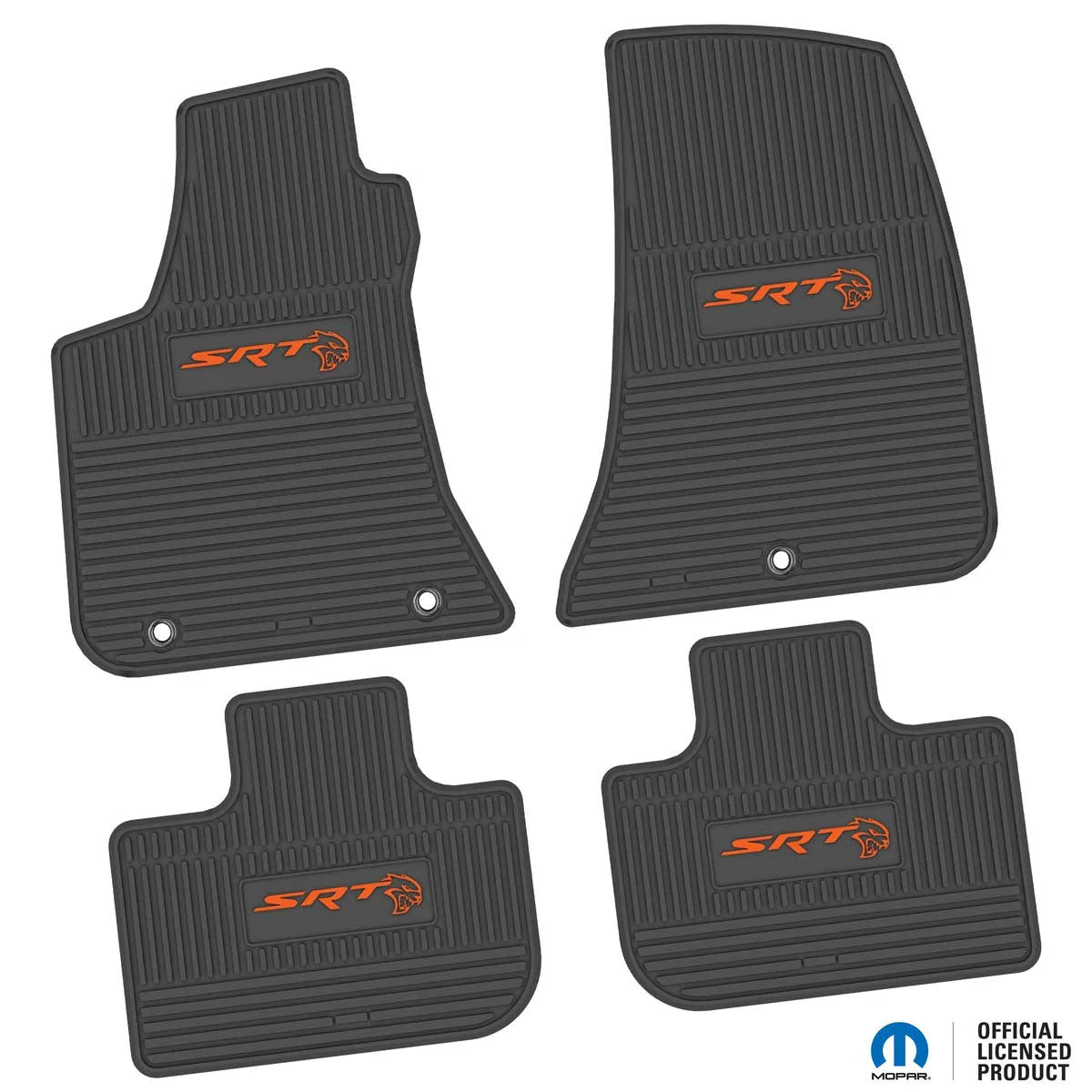 2011–2023 Dodge Charger RWD Custom Floor Mats (4-Piece) w/ SRT Hellcat Logo