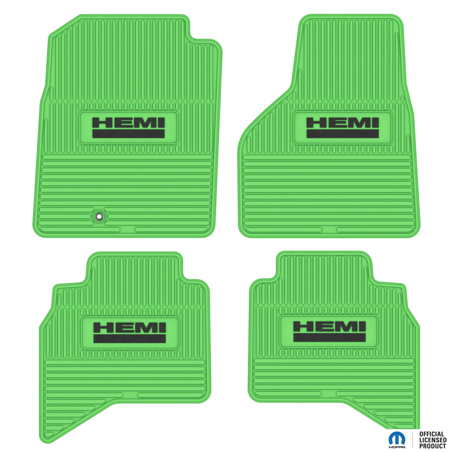 2002–2008 Ram 1500 / 2003–2009 Ram 2500 & 3500 Quad Cab Custom Floor Mats (4-Piece) w/ HEMI 5.7L Logo