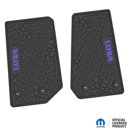 14-18 Jeep Wrangler JK 2Dr Floor Mats (2pc) w/ Willys Logo
