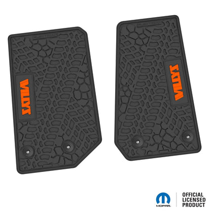 14-18 Jeep Wrangler JK 2Dr Floor Mats (2pc) w/ Willys Logo