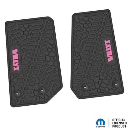 14-18 Jeep Wrangler JK 2Dr Floor Mats (2pc) w/ Willys Logo