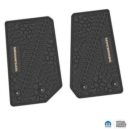 14-18 Jeep Wrangler JK 2Dr Floor Mats (2pc) w/ Wrangler Logo