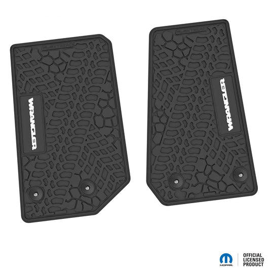 14-18 Jeep Wrangler JK 2Dr Floor Mats (2pc) w/ Wrangler Logo