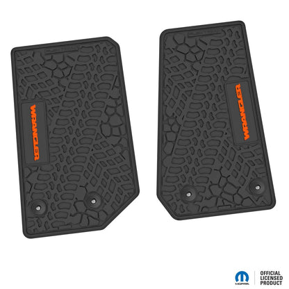 14-18 Jeep Wrangler JK 2Dr Floor Mats (2pc) w/ Wrangler Logo