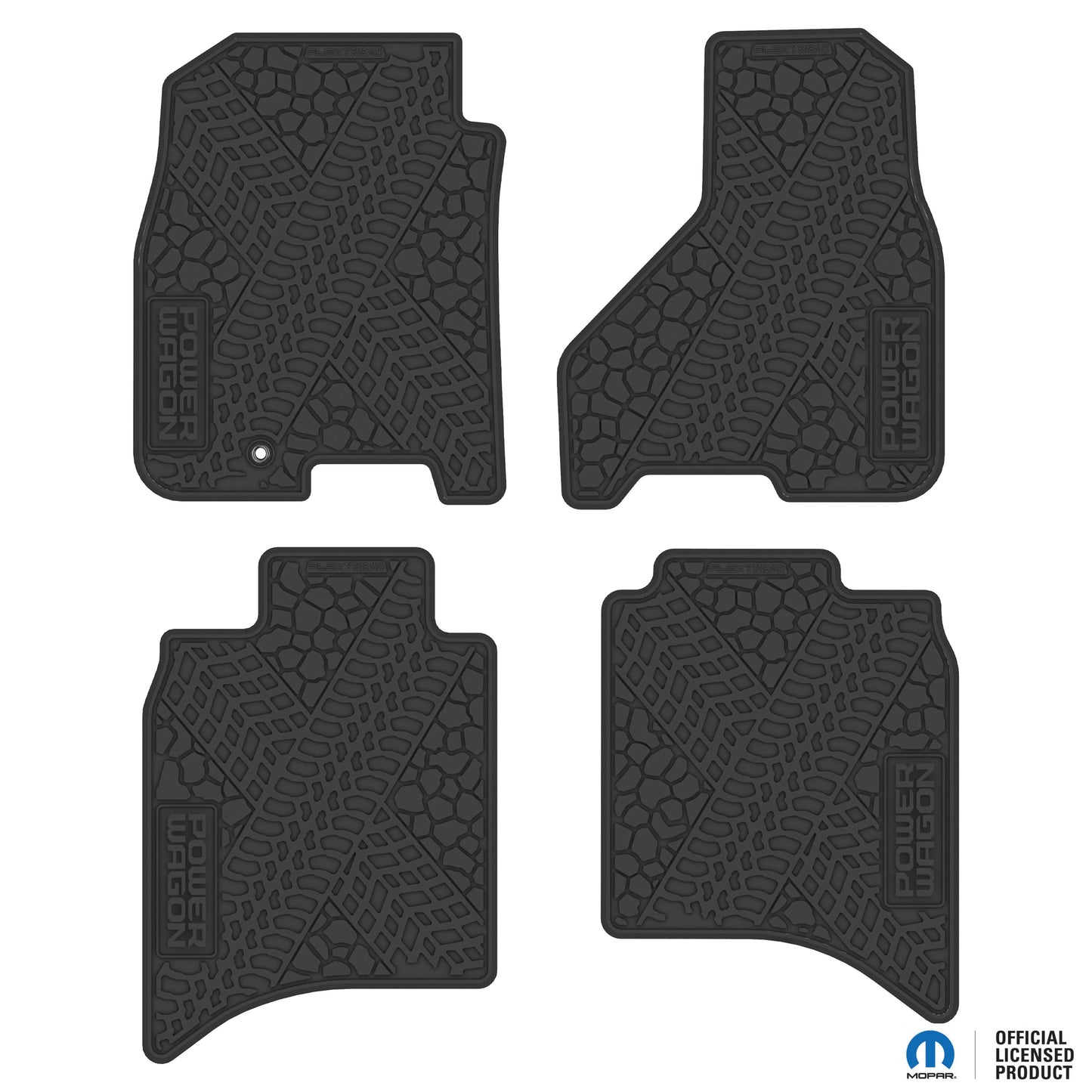 2009–2011 Ram 1500 Crew Cab & 2010–2011 Ram 2500 / 3500 Crew Cab Custom Floor Mats (4-Piece) w/ Power Wagon Logo