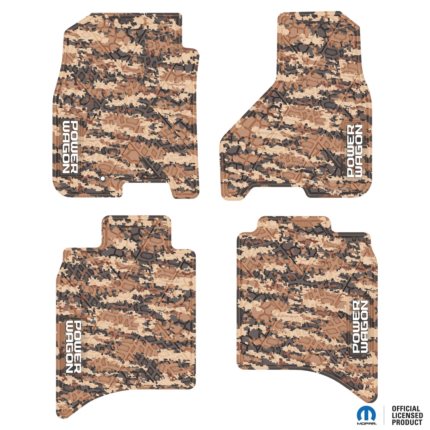 2009–2011 Ram 1500 Crew Cab & 2010–2011 Ram 2500 / 3500 Crew Cab Custom Floor Mats (4-Piece) w/ Power Wagon Logo