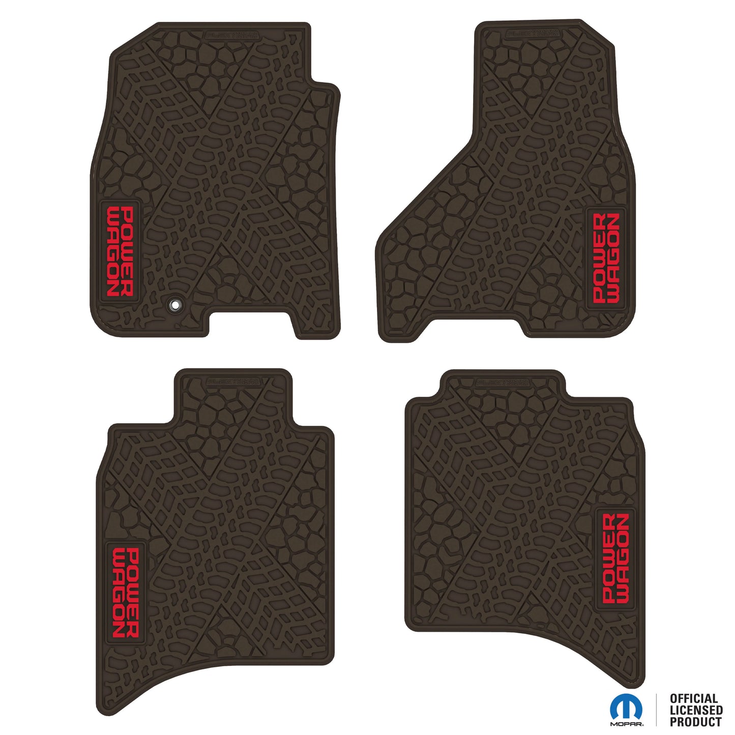 2009–2011 Ram 1500 Crew Cab & 2010–2011 Ram 2500 / 3500 Crew Cab Custom Floor Mats (4-Piece) w/ Power Wagon Logo