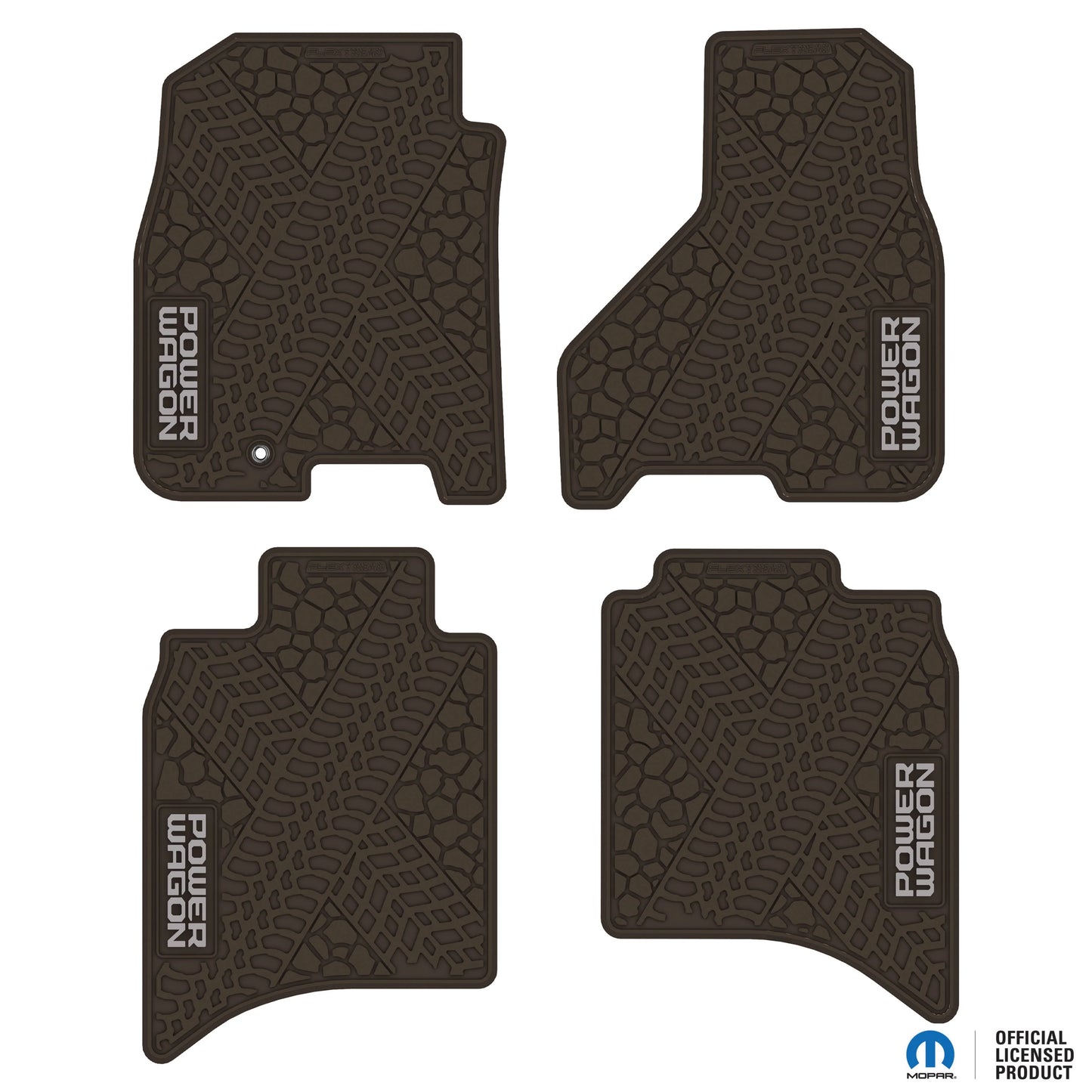 2009–2011 Ram 1500 Crew Cab & 2010–2011 Ram 2500 / 3500 Crew Cab Custom Floor Mats (4-Piece) w/ Power Wagon Logo