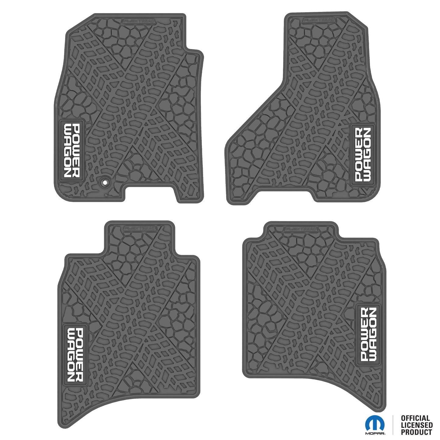 2009–2011 Ram 1500 Crew Cab & 2010–2011 Ram 2500 / 3500 Crew Cab Custom Floor Mats (4-Piece) w/ Power Wagon Logo